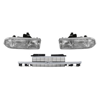 Replacement - 3-Piece Kit (Driver and Passenger Side Headlights, Grille) (Standard Line)