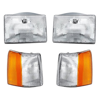 Replacement - 4-Piece Kit (Driver and Passenger Side Headlights, Driver and Passenger Side Turn Signal/Corner Lights) (Standard Line)