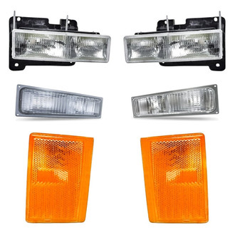Replacement - 6-Piece Kit (Driver and Passenger Side Headlights, Driver and Passenger Side Lower Turn Signal/Corner Light, Driver and Passenger Side Turn Signal/Parking Lights) (Standard Line)