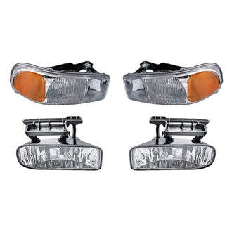 Replacement - 4-Piece Kit (Driver and Passenger Side Headlights, Driver and Passenger Side Fog Lights) (Standard Line)