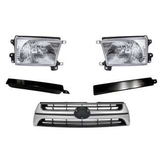 Replacement - 5-Piece Kit (Driver and Passenger Side Headlights, Front Driver and Passenger Side Bumper Grille Fillers, Grille) (Standard Line)