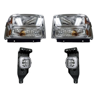 Replacement - 4-Piece Kit (Driver and Passenger Side Headlights, Driver and Passenger Side Fog Lights) (Standard Line)