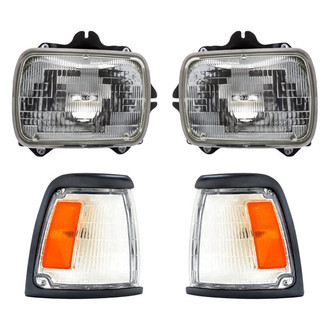 Replacement - 4-Piece Kit (Driver and Passenger Side Headlights, Driver and Passenger Side Turn Signal/Corner Lights) (Standard Line)