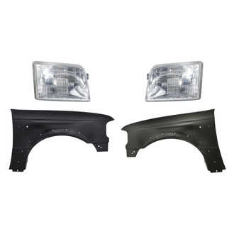 Replacement - 4-Piece Kit (Driver and Passenger Side Headlights, Driver and Passenger Side Fenders) (Standard Line)