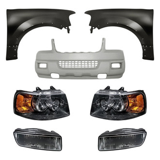 Replacement - 7-Piece Kit (Driver and Passenger Side Headlights, Front Bumper Cover, Driver and Passenger Side Fenders, Driver and Passenger Side Fog Lights) (Standard Line)