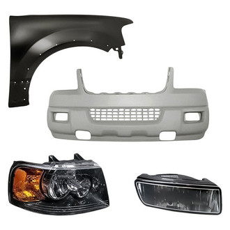 Replacement - 4-Piece Kit (Passenger Side Headlight, Front Bumper Cover, Front Passenger Side Fender, Passenger Side Fog Light) (Standard Line)