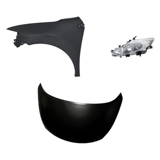 Replacement - 3-Piece Kit (Driver Side Headlight, Front Driver Side Fender, Hood Panel) (Standard Line)