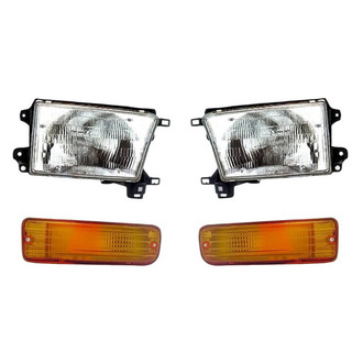 Replacement - 4-Piece Kit (Driver and Passenger Side Headlights, Driver and Passenger Side Turn Signal/Parking Lights) (Standard Line)