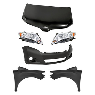 Replacement - 6-Piece Kit (Driver and Passenger Side Headlights, Front Bumper Cover, Driver and Passenger Side Fenders, Hood Panel) (Standard Line)