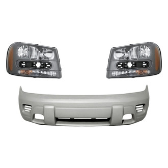 Replacement - 3-Piece Kit (Driver and Passenger Side Headlights, Front Bumper Cover) (Standard Line)