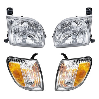 Replacement - 4-Piece Kit (Driver and Passenger Side Headlights, Driver and Passenger Side Turn Signal/Corner Lights) (Standard Line)