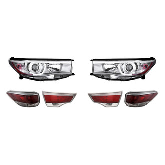 Replacement - 6-Piece Kit (Driver and Passenger Side Headlights, Driver and Passenger Side Tail Lights)