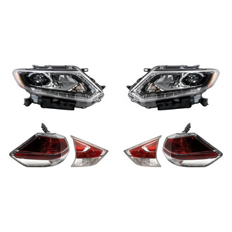 Replacement - 6-Piece Kit (Driver and Passenger Side Headlights, Driver and Passenger Side Tail Lights)
