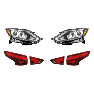 Replacement - 6-Piece Kit (Driver and Passenger Side Headlights, Driver and Passenger Side Tail Lights)