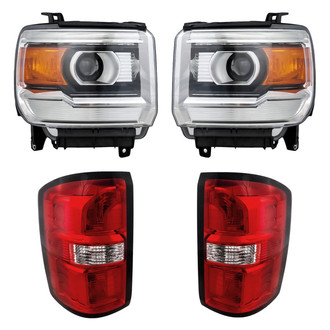 Replacement - 4-Piece Kit (Driver and Passenger Side Headlights, Driver and Passenger Side Tail Lights)