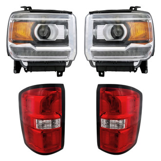 Replacement - 4-Piece Kit (Driver and Passenger Side Headlights, Driver and Passenger Side Tail Lights)
