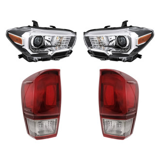 Replacement - 4-Piece Kit (Driver and Passenger Side Headlights, Driver and Passenger Side Tail Lights)