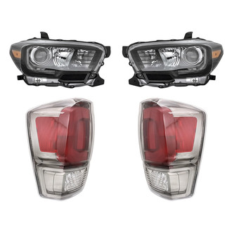 Replacement - 4-Piece Kit (Driver and Passenger Side Headlights, Driver and Passenger Side Tail Lights)