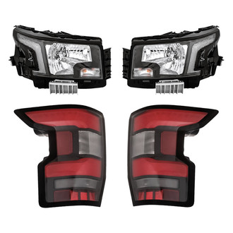 Replacement - 4-Piece Kit (Driver and Passenger Side Headlights, Driver and Passenger Side Tail Lights)