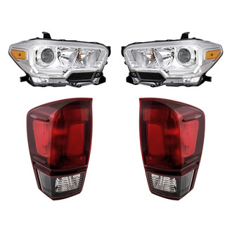 Replacement - 4-Piece Kit (Driver and Passenger Side Headlights, Driver and Passenger Side Tail Lights)