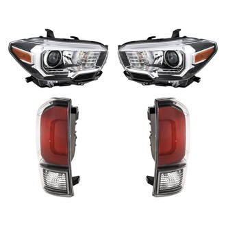 Replacement - 4-Piece Kit (Driver and Passenger Side Headlights, Driver and Passenger Side Tail Lights)
