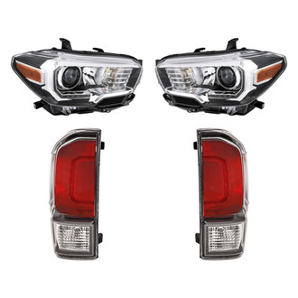 Replacement - 4-Piece Kit (Driver and Passenger Side Headlights, Driver and Passenger Side Tail Lights)