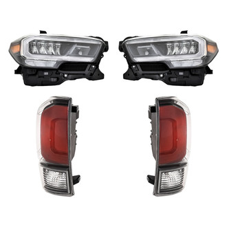 Replacement - 4-Piece Kit (Driver and Passenger Side Headlights, Driver and Passenger Side Tail Lights)
