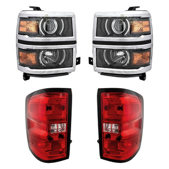 Replacement - 4-Piece Kit (Driver and Passenger Side Headlights, Driver and Passenger Side Tail Lights)
