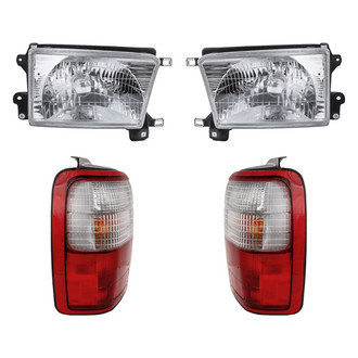 Replacement - 4-Piece Kit (Driver and Passenger Side Headlights, Driver and Passenger Side Tail Lights)
