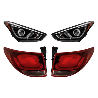 Replacement - 4-Piece Kit (Driver and Passenger Side Headlights, Driver and Passenger Side Outer Tail Lights)