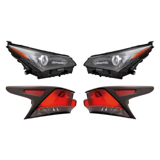 Replacement - 4-Piece Kit (Driver and Passenger Side Headlights, Driver and Passenger Side Outer Tail Lights)