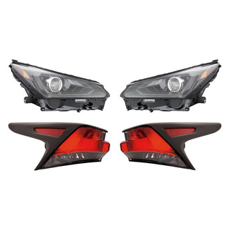 Replacement - 4-Piece Kit (Driver and Passenger Side Headlights, Driver and Passenger Side Outer Tail Lights)