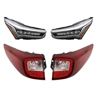 Replacement - 4-Piece Kit (Driver and Passenger Side Headlights, Driver and Passenger Side Outer Tail Lights)