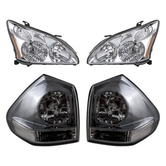 Replacement - 4-Piece Kit (Driver and Passenger Side Headlights, Driver and Passenger Side Outer Tail Lights)