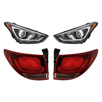 Replacement - 4-Piece Kit (Driver and Passenger Side Headlights, Driver and Passenger Side Outer Tail Lights)