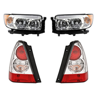 Replacement - 4-Piece Kit (Driver and Passenger Side Headlights, Driver and Passenger Side Tail Lights)