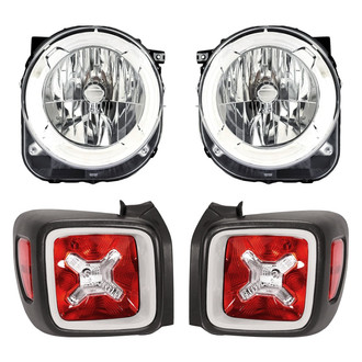 Replacement - 4-Piece Kit (Driver and Passenger Side Headlights, Driver and Passenger Side Tail Lights)