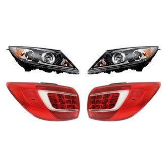 Replacement - 4-Piece Kit (Driver and Passenger Side Headlights, Driver and Passenger Side Outer Tail Lights)