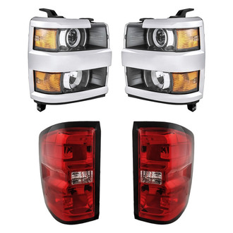 Replacement - 4-Piece Kit (Driver and Passenger Side Headlights, Driver and Passenger Side Tail Lights)