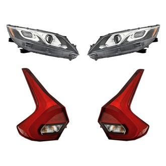 Replacement - 4-Piece Kit (Driver and Passenger Side Headlights, Driver and Passenger Side Outer Tail Lights)