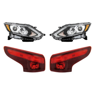 Replacement - 4-Piece Kit (Driver and Passenger Side Headlights, Driver and Passenger Side Outer Tail Lights)