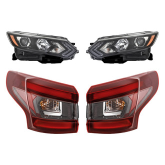 Replacement - 4-Piece Kit (Driver and Passenger Side Headlights, Driver and Passenger Side Outer Tail Lights)