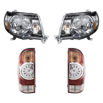 Replacement - 4-Piece Kit (Driver and Passenger Side Headlights, Driver and Passenger Side Tail Lights)