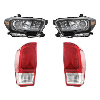 Replacement - 4-Piece Kit (Driver and Passenger Side Headlights, Driver and Passenger Side Tail Lights)