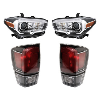 Replacement - 4-Piece Kit (Driver and Passenger Side Headlights, Driver and Passenger Side Tail Lights)
