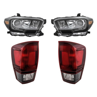 Replacement - 4-Piece Kit (Driver and Passenger Side Headlights, Driver and Passenger Side Tail Lights)