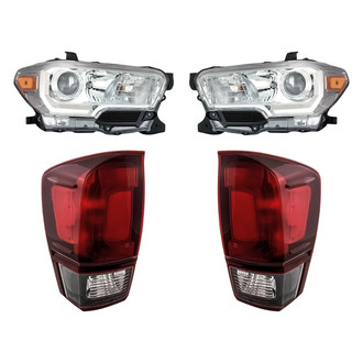 Replacement - 4-Piece Kit (Driver and Passenger Side Headlights, Driver and Passenger Side Tail Lights)