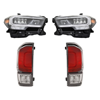 Replacement - 4-Piece Kit (Driver and Passenger Side Headlights, Driver and Passenger Side Tail Lights)