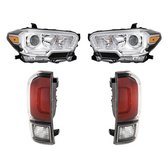 Replacement - 4-Piece Kit (Driver and Passenger Side Headlights, Driver and Passenger Side Tail Lights)