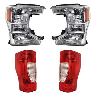 Replacement - 4-Piece Kit (Driver and Passenger Side Headlights, Driver and Passenger Side Tail Lights)